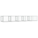 Hondenhok Met Deuren 10X2X1,5 M Gegalvaniseerd Staal Grijs