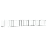 Hondenhok Met Deuren 12X2X1,5 M Gegalvaniseerd Staal Grijs