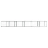 Hondenhok Met Deuren 12X2X1,5 M Gegalvaniseerd Staal Grijs