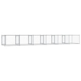 Hondenhok Met Deuren 12X2X1,5 M Gegalvaniseerd Staal Grijs
