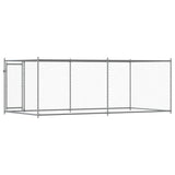 Hondenhok Met Deur 4X2X1,5 M Gegalvaniseerd Staal Grijs
