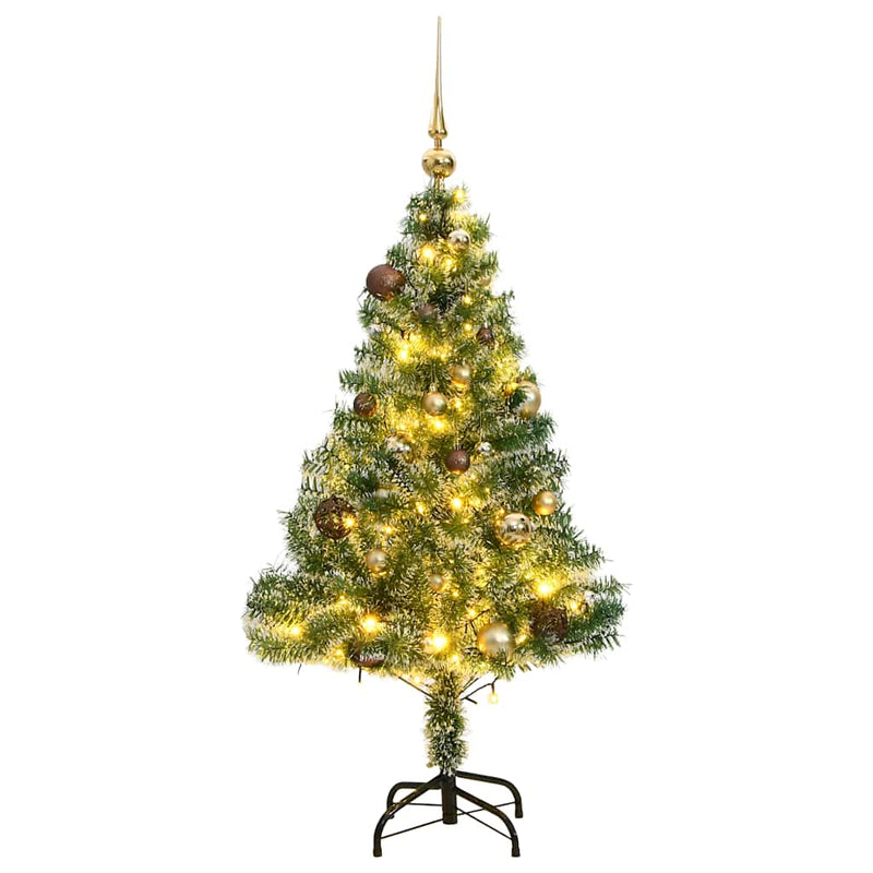 Kunstkerstboom Met 300 Led's Kerstballen En Sneeuw