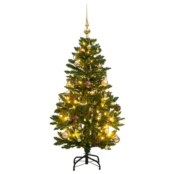 Kunstkerstboom Met Scharnieren 150 Led's En Kerstballen