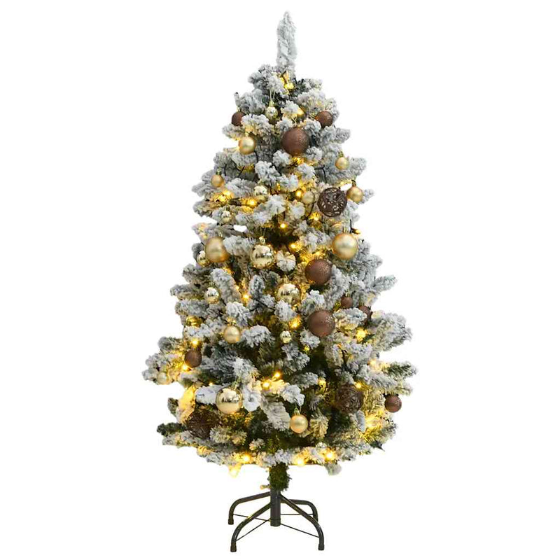 Kunstkerstboom Met Scharnieren 150 Led's En Kerstballen