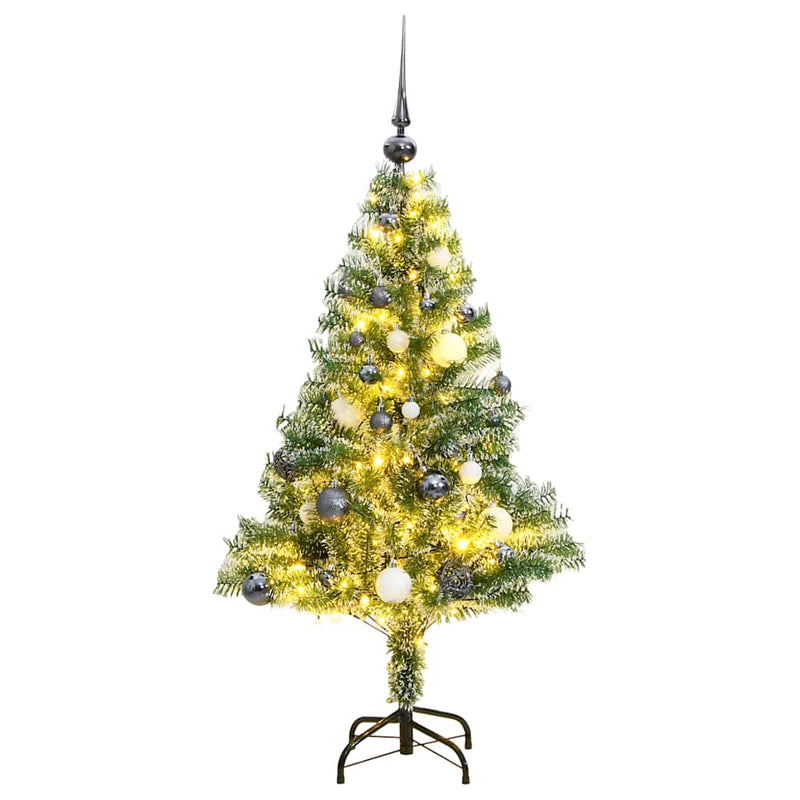 Kunstkerstboom Met 300 Led's Kerstballen En Sneeuw