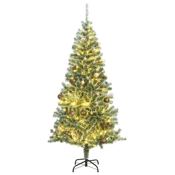 Kunstkerstboom Met 300 Led's Kerstballen En Sneeuw