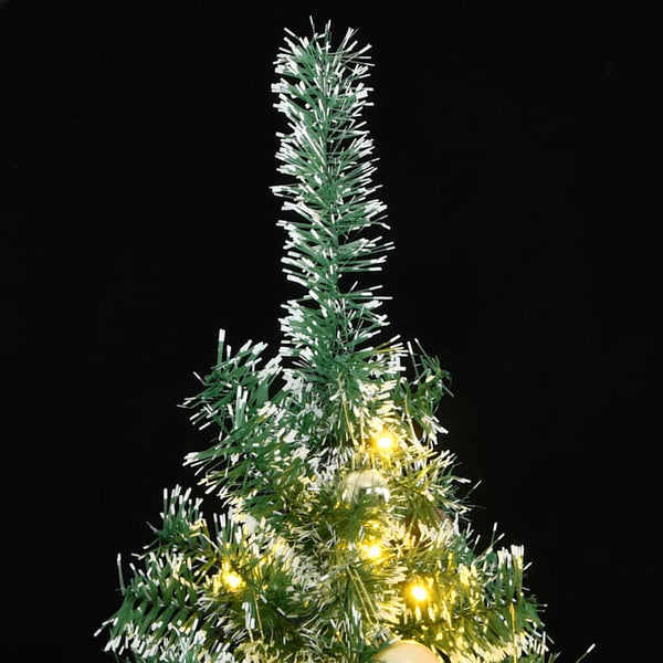 Kunstkerstboom Met 300 Led's Kerstballen En Sneeuw
