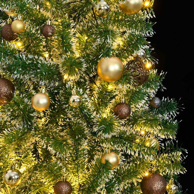 Kunstkerstboom Met 300 Led's Kerstballen En Sneeuw