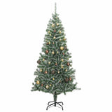 Kunstkerstboom Met 300 Led's Kerstballen En Sneeuw