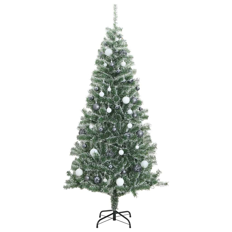Kunstkerstboom Met 300 Led's Kerstballen En Sneeuw