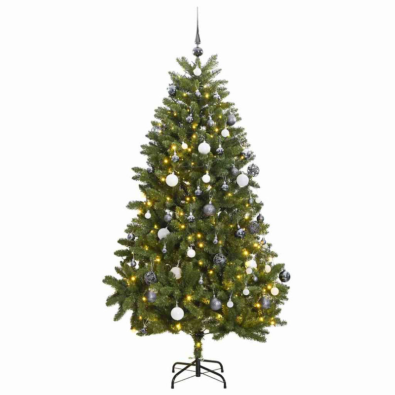 Kunstkerstboom Met Scharnieren 300 Led's En Kerstballen
