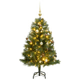 Kunstkerstboom Met Scharnieren 150 Led's En Kerstballen