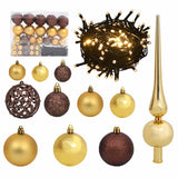 Kunstkerstboom Met Scharnieren 150 Led's En Kerstballen 150 Cm