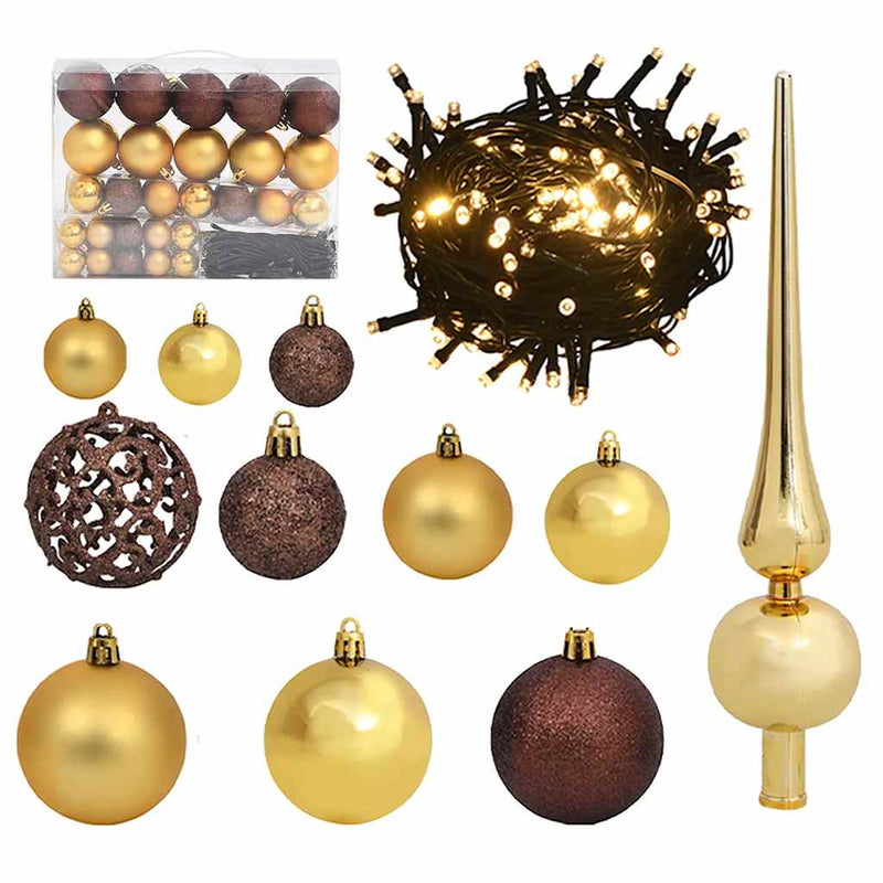 Kunstkerstboom Met Scharnieren 150 Led's En Kerstballen 150 Cm