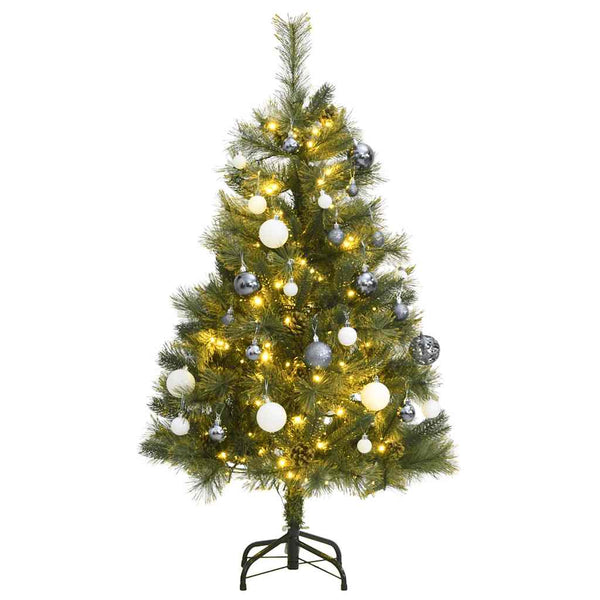 Kunstkerstboom Met Scharnieren 150 Led's En Kerstballen 120 Cm