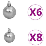 Kunstkerstboom Met Scharnieren 150 Led's En Kerstballen 120 Cm