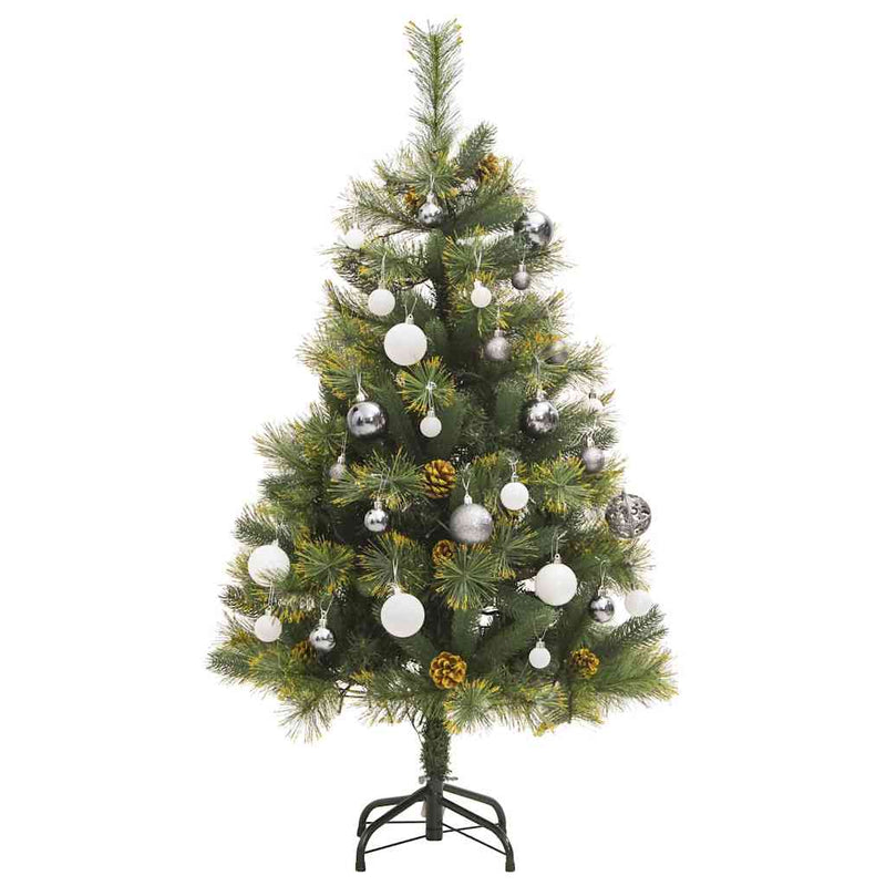 Kunstkerstboom Met Scharnieren 150 Led's En Kerstballen 120 Cm