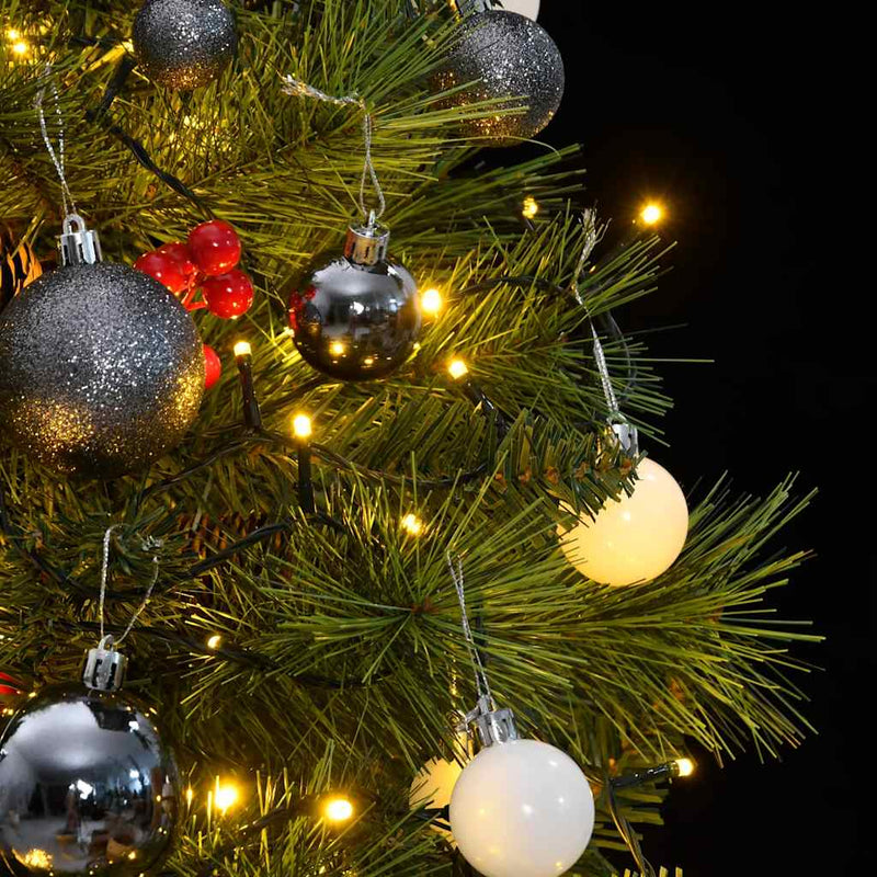 Kunstkerstboom Met Scharnieren 150 Led's En Kerstballen 150 Cm
