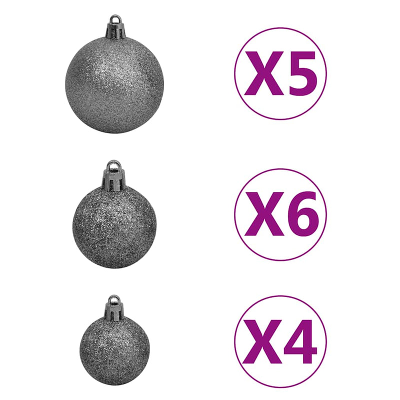 Kunstkerstboom Met Scharnieren 150 Led's En Kerstballen 150 Cm