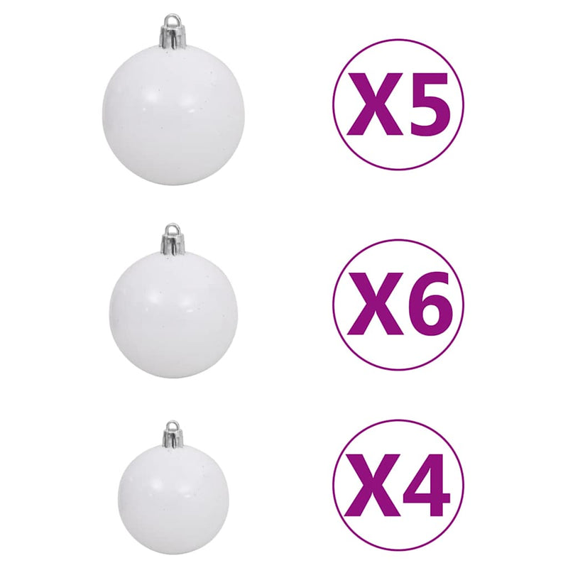 Kunstkerstboom Met Scharnieren 150 Led's En Kerstballen 150 Cm