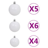 Kunstkerstboom Met Scharnieren 150 Led's En Kerstballen