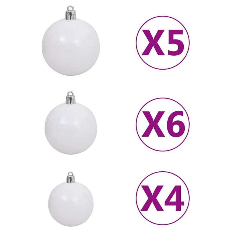 Kunstkerstboom Met Scharnieren 150 Led's En Kerstballen