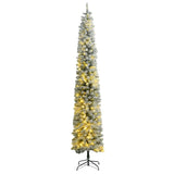 Kerstboom Smal Met 300 Led's En Sneeuw 270 Cm