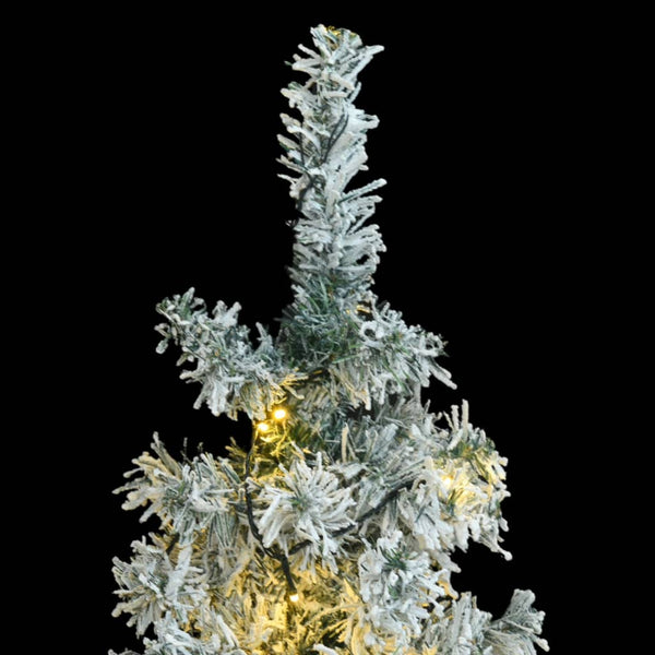 Kerstboom Smal Met 300 Led's En Sneeuw 270 Cm