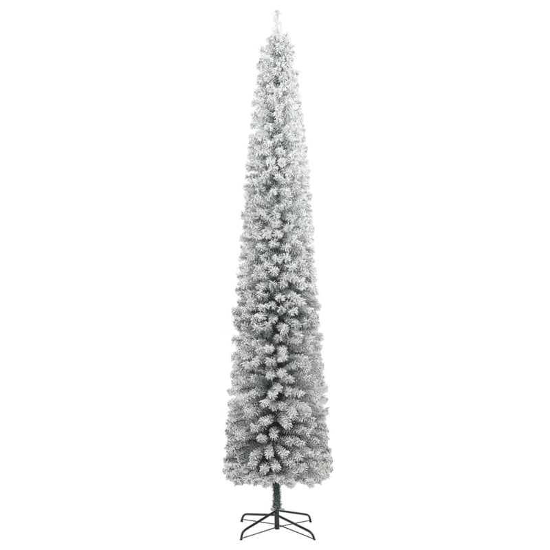Kerstboom Smal Met 300 Led's En Sneeuw 270 Cm