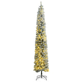 Kerstboom Smal 300 Led's En Sneeuw