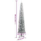 Kerstboom Smal 300 Led's En Sneeuw