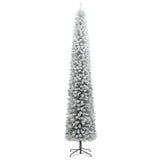 Kerstboom Smal 300 Led's Kerstballen En Sneeuw