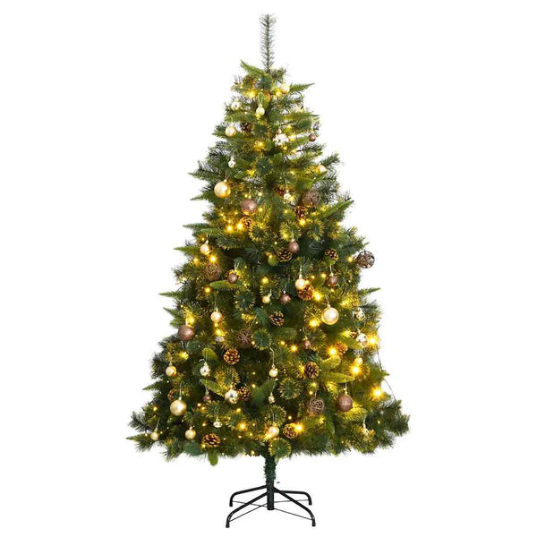 Kunstkerstboom Met Scharnieren 300 Led's En Kerstballen