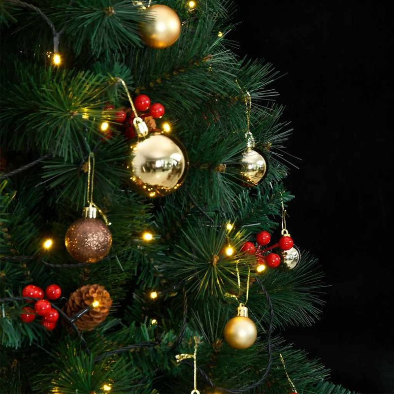 Kunstkerstboom Met Scharnieren 300 Led's En Kerstballen