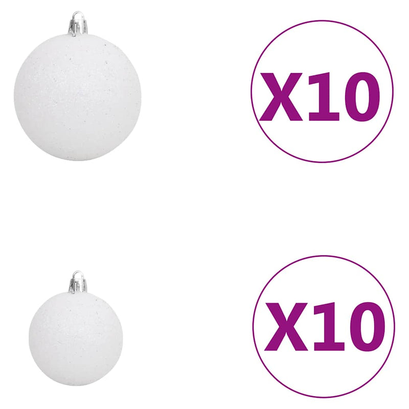 Kerstboom Smal 300 Led's Kerstballen En Sneeuw 300 Cm