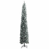 Kerstboom Smal 300 Led's Kerstballen En Sneeuw 300 Cm