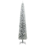 Kerstboom Smal 300 Led's Kerstballen En Sneeuw 300 Cm