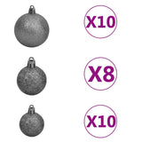 Kerstboom Smal 300 Led's Kerstballen En Sneeuw 300 Cm