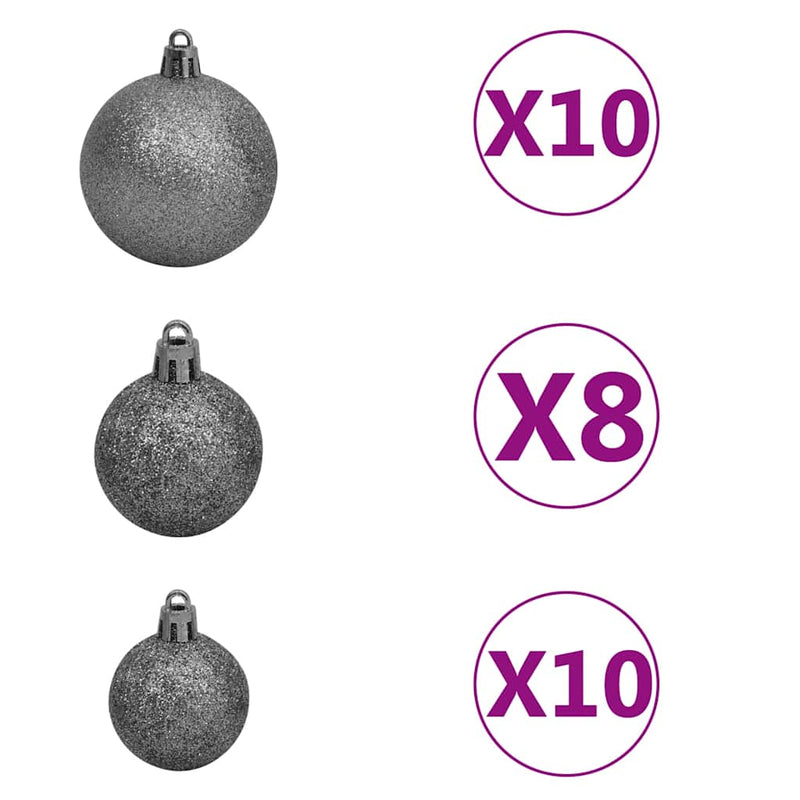 Kerstboom Smal 300 Led's Kerstballen En Sneeuw 300 Cm