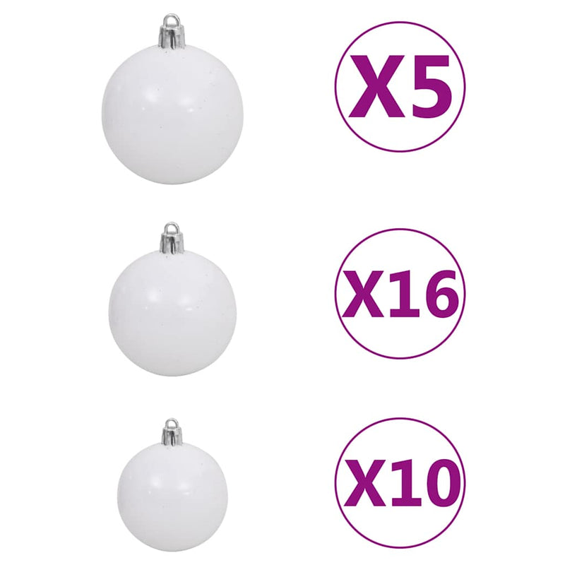 Kerstboom Smal 300 Led's Kerstballen En Sneeuw 300 Cm