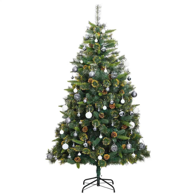 Kunstkerstboom Met Scharnieren 300 Led's En Kerstballen