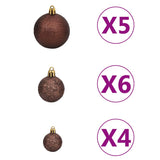 Kunstkerstboom Met Scharnieren 150 Led's En Kerstballen
