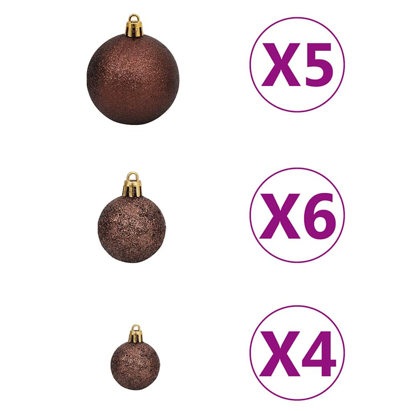 Kunstkerstboom Met Scharnieren 150 Led's En Kerstballen