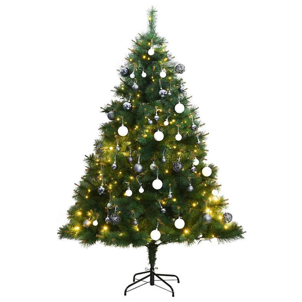 Kunstkerstboom Met Scharnieren 150 Led's En Kerstballen 150 Cm