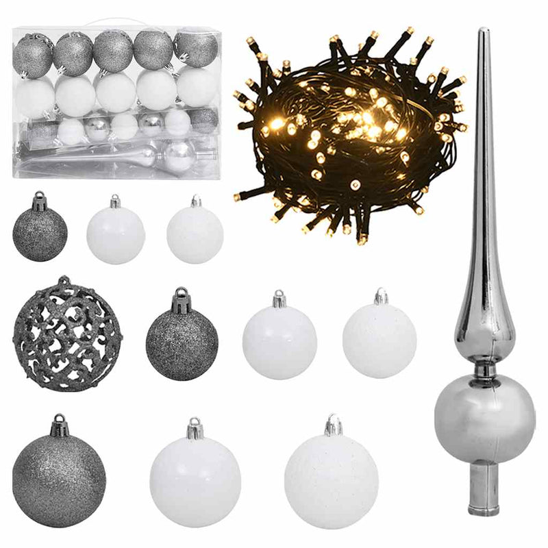 Kunstkerstboom Met Scharnieren 150 Led's En Kerstballen 150 Cm