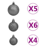 Kunstkerstboom Met Scharnieren 150 Led's En Kerstballen 150 Cm