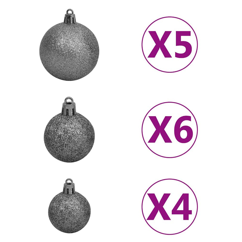 Kunstkerstboom Met Scharnieren 150 Led's En Kerstballen 150 Cm