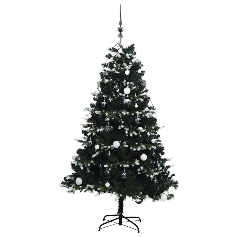Kunstkerstboom Met Scharnieren 150 Led's En Kerstballen