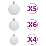 Kunstkerstboom Met Scharnieren 150 Led En Kerstballen 120 Cm