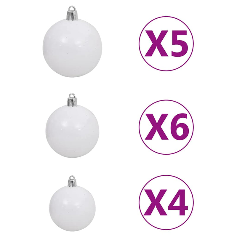 Kunstkerstboom Met Scharnieren 150 Led En Kerstballen 120 Cm